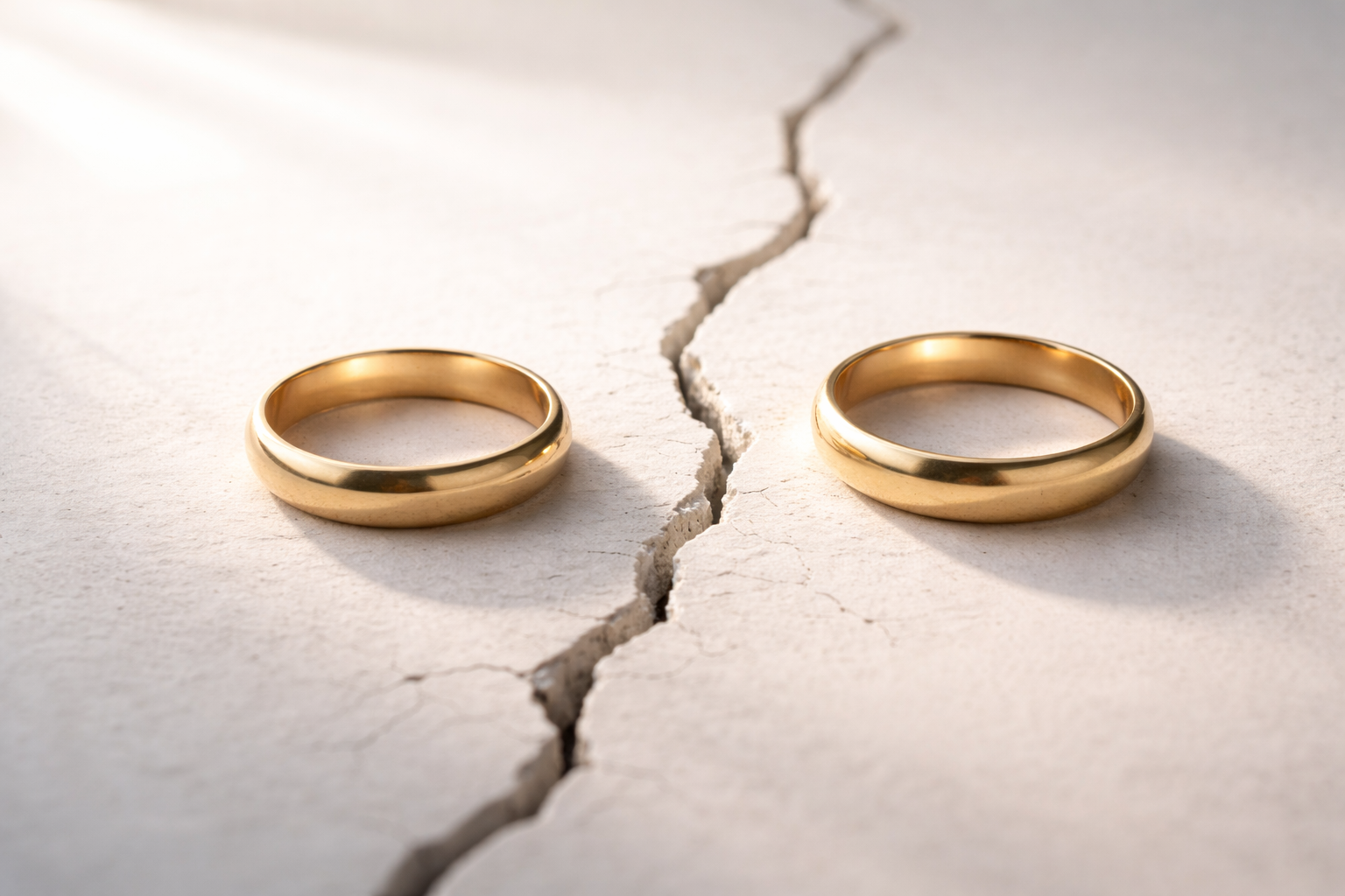 infidelidad en la pareja y monogamia Anillos de boda separados simbolizando la infidelidad en una relación monógama